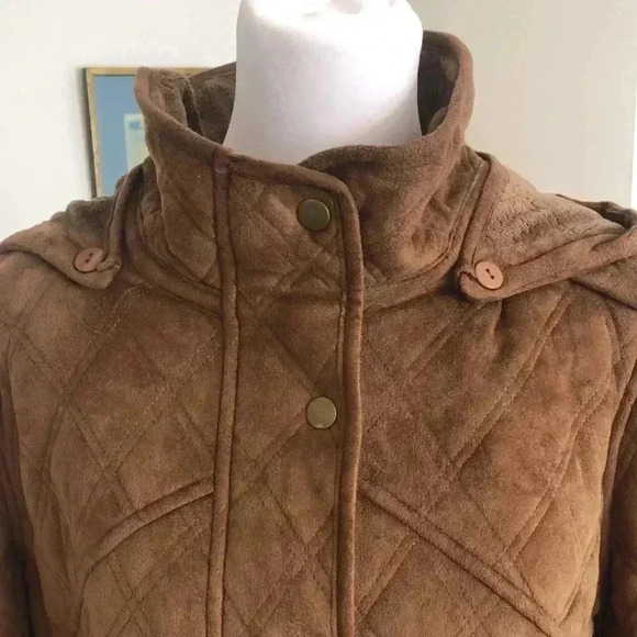 Appleseed’s faux suede hooded coat. - Picture 2 of 12